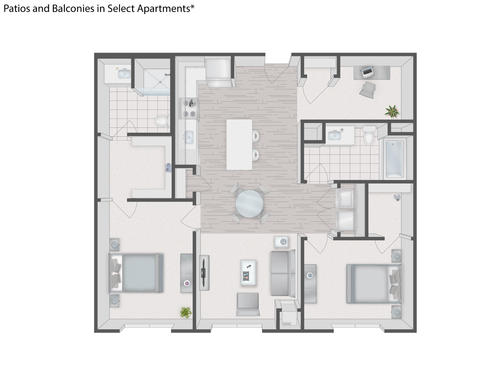 Floorplan for Apartment #9305, 2 bedroom unit at Halstead Plymouth